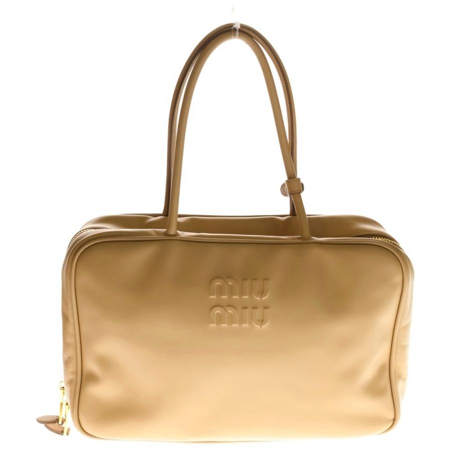 miumiu ミュウミュウ ボー ハンドバッグ ボストンバッグ ベージュ 