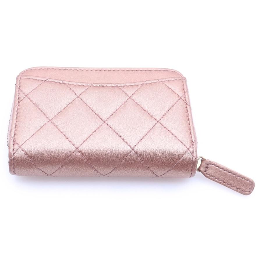 CHANEL シャネル ココマーク キルティング ケース ミニ財布 ウォレット メタリックピンク レザー ゴールド金具 CHANEL（シャネル） ココマーク キルティング コインケース ミニ財布
