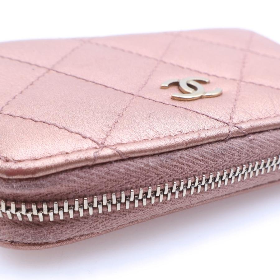 CHANEL シャネル ココマーク キルティング ケース ミニ財布 ウォレット メタリックピンク レザー ゴールド金具 CHANEL（シャネル） ココマーク キルティング コインケース ミニ財布