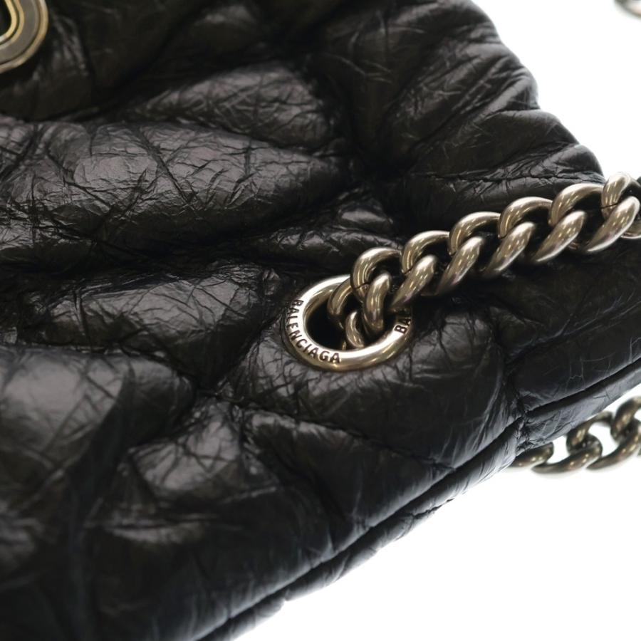 BALENCIAGA バレンシアガ BBロゴ クラッシュ キルティング チェーンショルダーバッグ ブラック カーフレザー 781796 シルバー金具 BALENCIAGA（バレンシアガ） BBロゴ クラッシュ キルティング チェーン