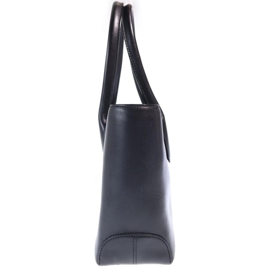 【美品 超人気モデル】トッズ トートバッグ レザー ブラック ハンド TOD'S（トッズ） レザー ハンド トートバッグ シルバー金具 ブラック