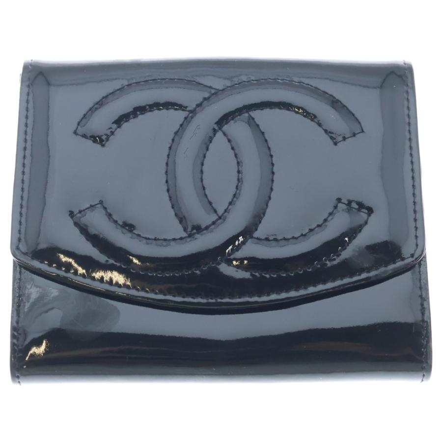 CHANEL（シャネル） ココマーク パテントレザー エナメル 二つ折り財布