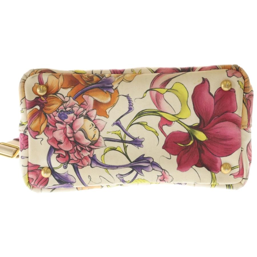 PRADA（プラダ） カナパ ミニ 花柄 キャンバス 2WAY ハンドバッグ