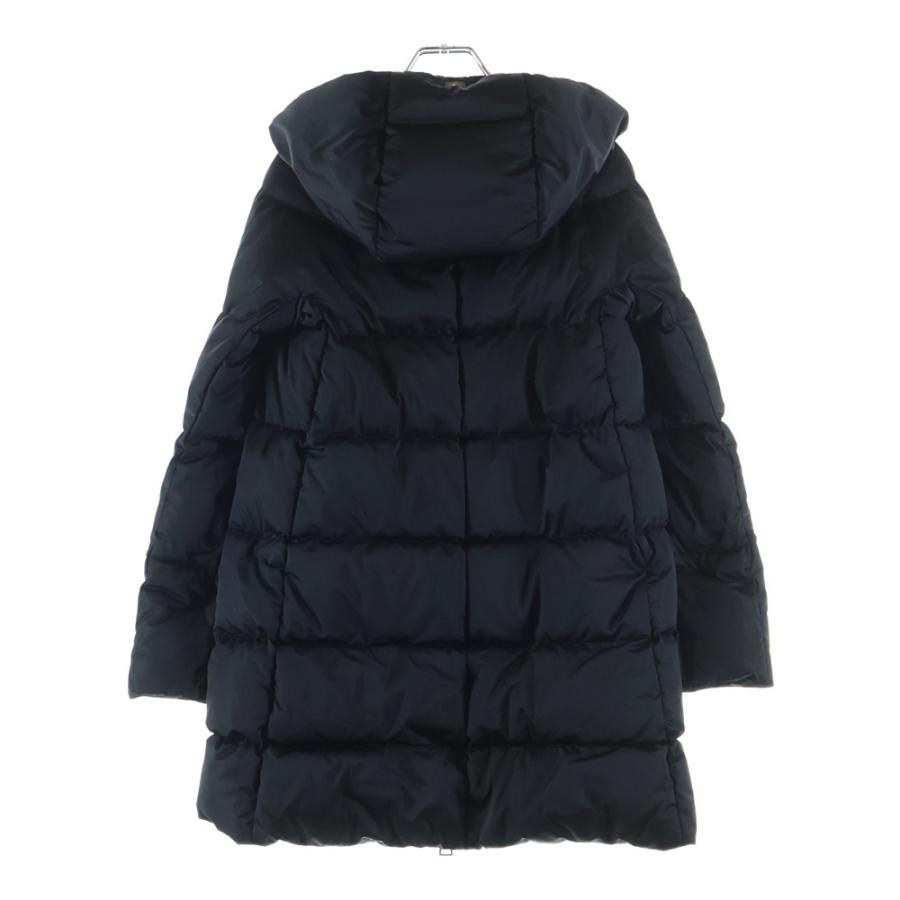 HERNO ヘルノ A-Shap Jacket In Satin PI1304D-12170Z-9300 エーシェイプ Aライン サテンコート ダウン ブラックの画像