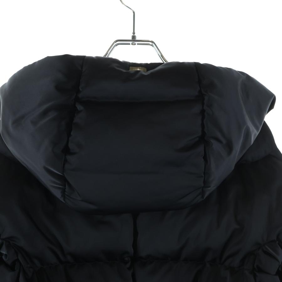 HERNO ヘルノ A-Shap Jacket In Satin PI1304D-12170Z-9300 エーシェイプ Aライン サテンコート ダウン ブラックの画像