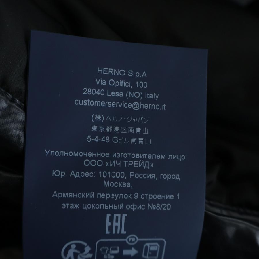HERNO ヘルノ A-Shap Jacket In Satin PI1304D-12170Z-9300 エーシェイプ Aライン サテンコート ダウン ブラックの画像