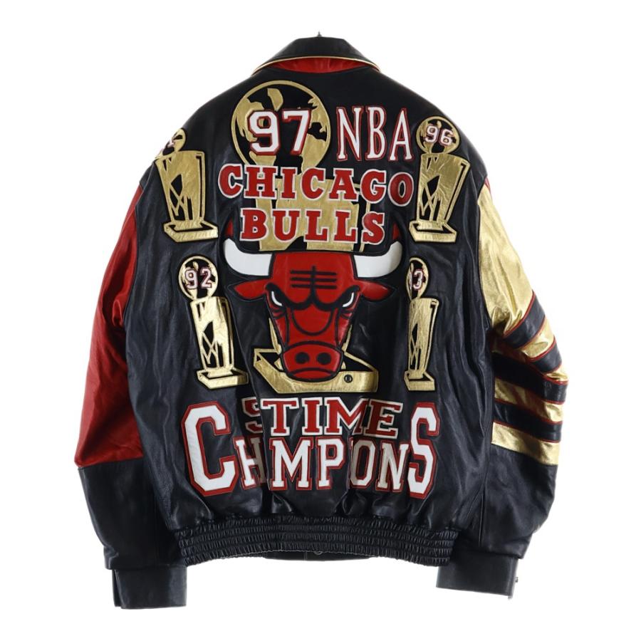 ジェフハミルトン　シカゴブルズオールレザージャケット JEFFHAMILTON ジェフハミルトン ×NBA ChicagoBulls Champions Leather