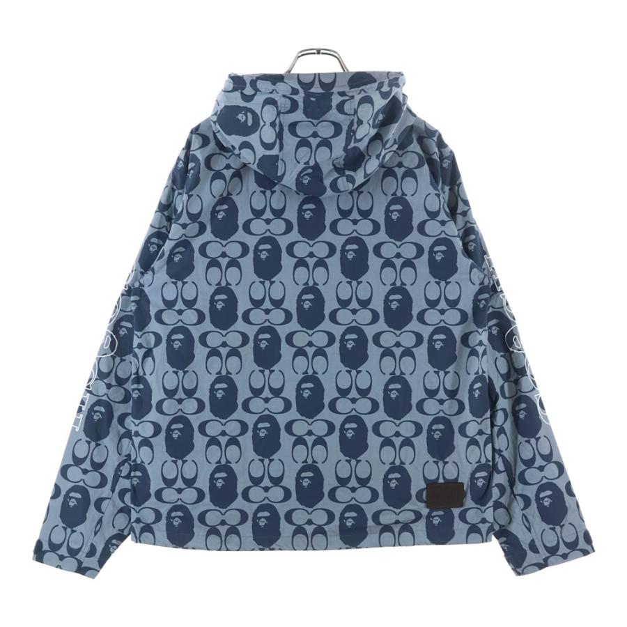 A BATHING APE アベイシングエイプ ×COACH WINDBREAKER 001LJH731901C ×コーチ ウィンドブレーカー ナイロンジャケット グレーの画像