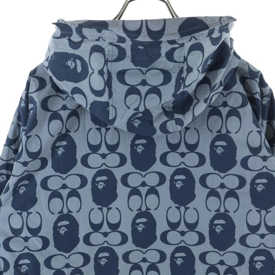 A BATHING APE アベイシングエイプ ×COACH WINDBREAKER 001LJH731901C ×コーチ ウィンドブレーカー ナイロンジャケット グレーの画像