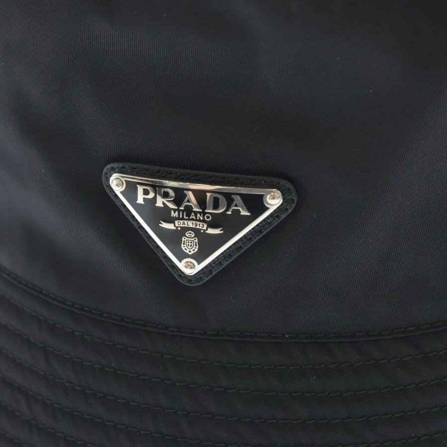 PRADA（プラダ） 三角プレート ナイロン バケットハット ブラック