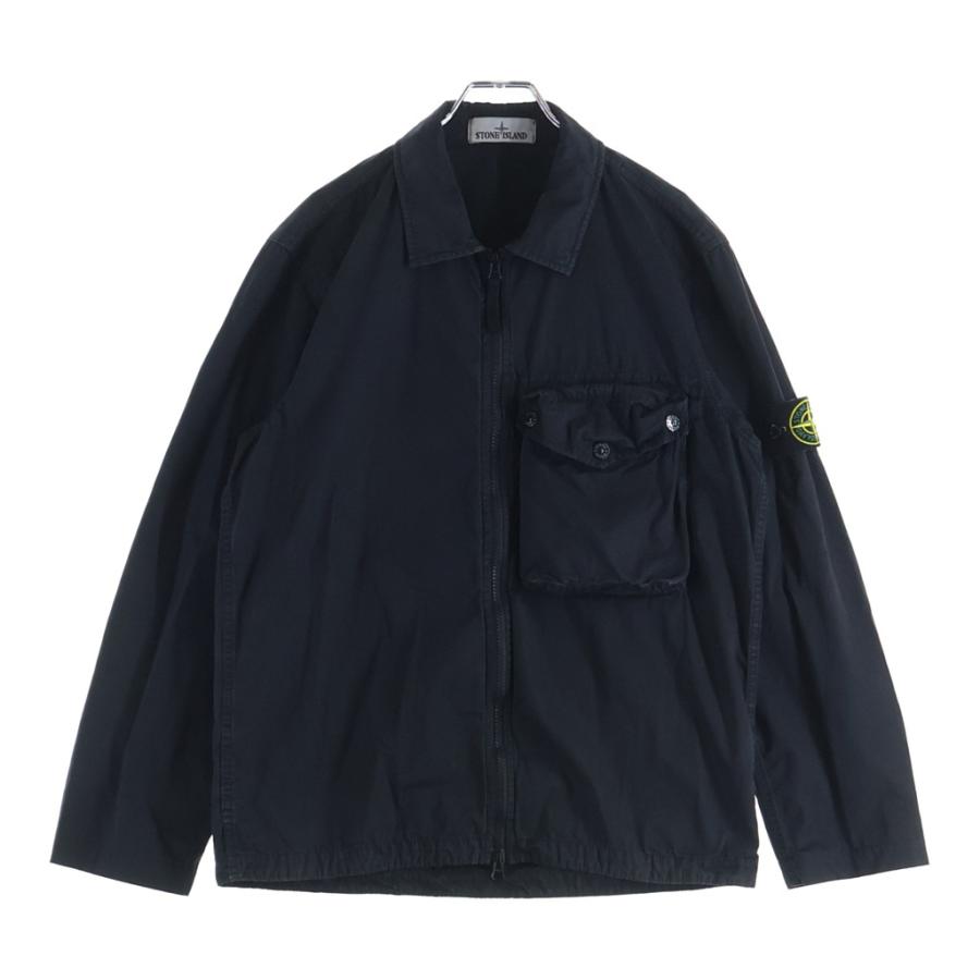 STONE ISLAND（ストーン アイランド） OLD EFFECT ZIP OVERSHIRT BLACK