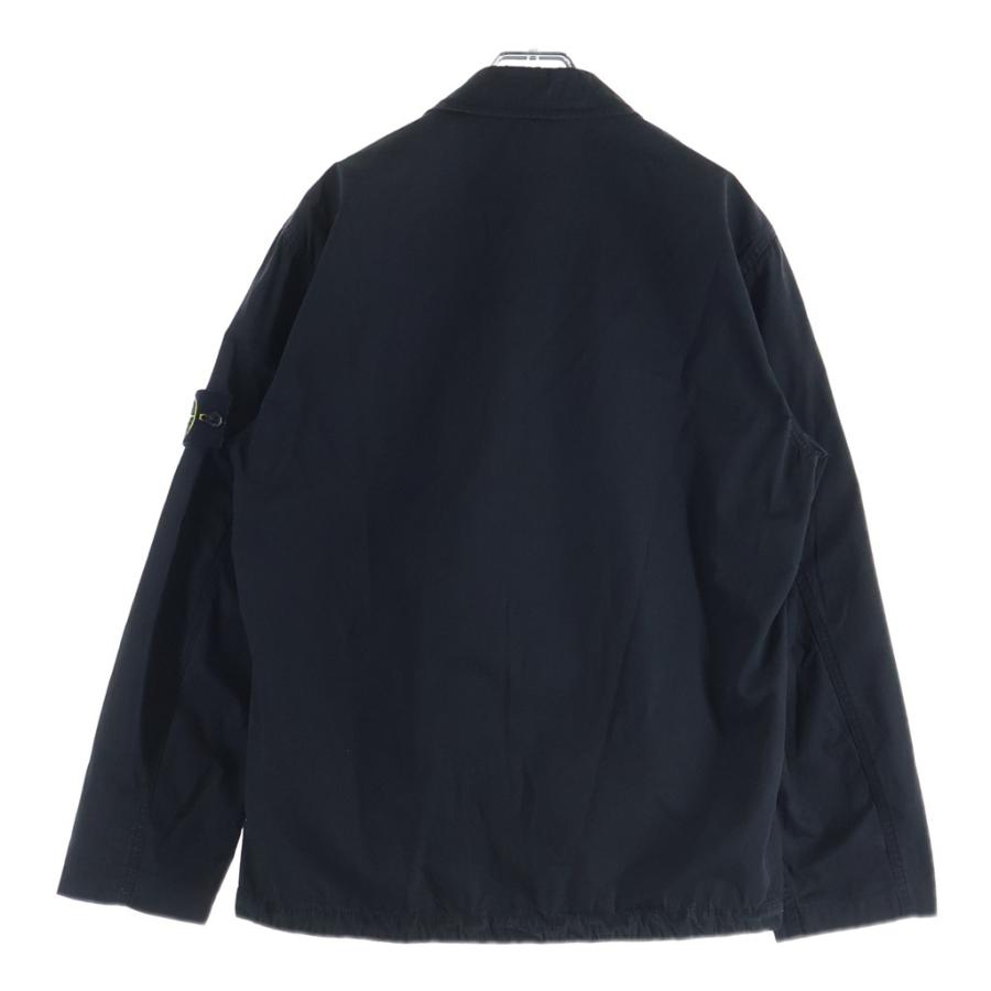 ストーンアイランド　ジップアップコットンジャケット　ブルゾン　ジャンパー　黒 STONE ISLAND（ストーン アイランド） OLD EFFECT ZIP OVERSHIRT BLACK