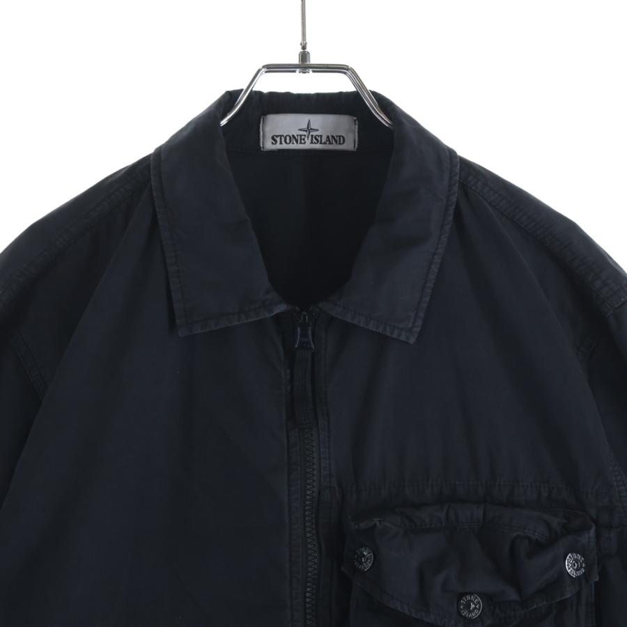 STONE ISLAND（ストーン アイランド） OLD EFFECT ZIP OVERSHIRT BLACK