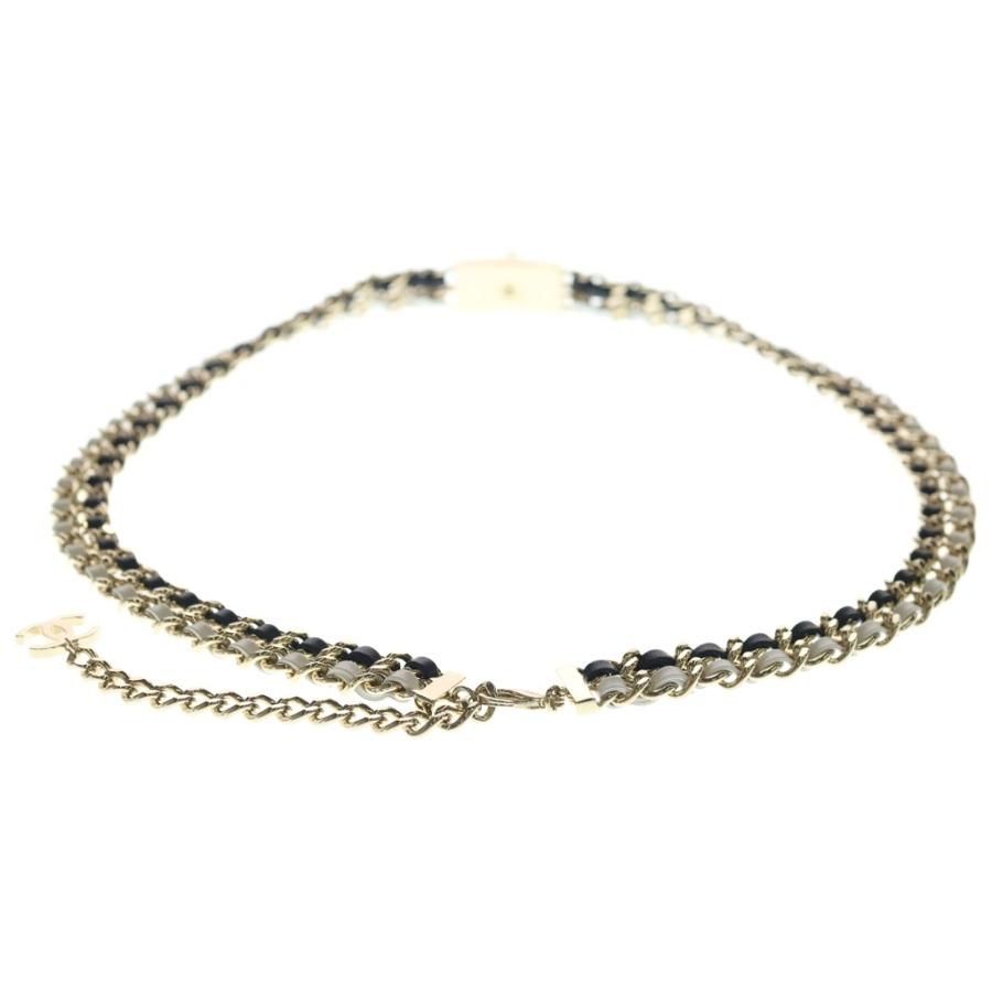 CHANEL ゴールド ホワイト チェーンベルト CHANEL（シャネル） ダブルチェーンベルト B22 A ゴールド/ホワイト
