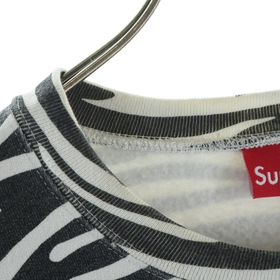 SUPREME シュプリーム 22AW Box Logo Crewneck Sweatshirt Zebra ボックスロゴ クルーネックスウェット ゼブラ 裏起毛 ブラック/ホワイト