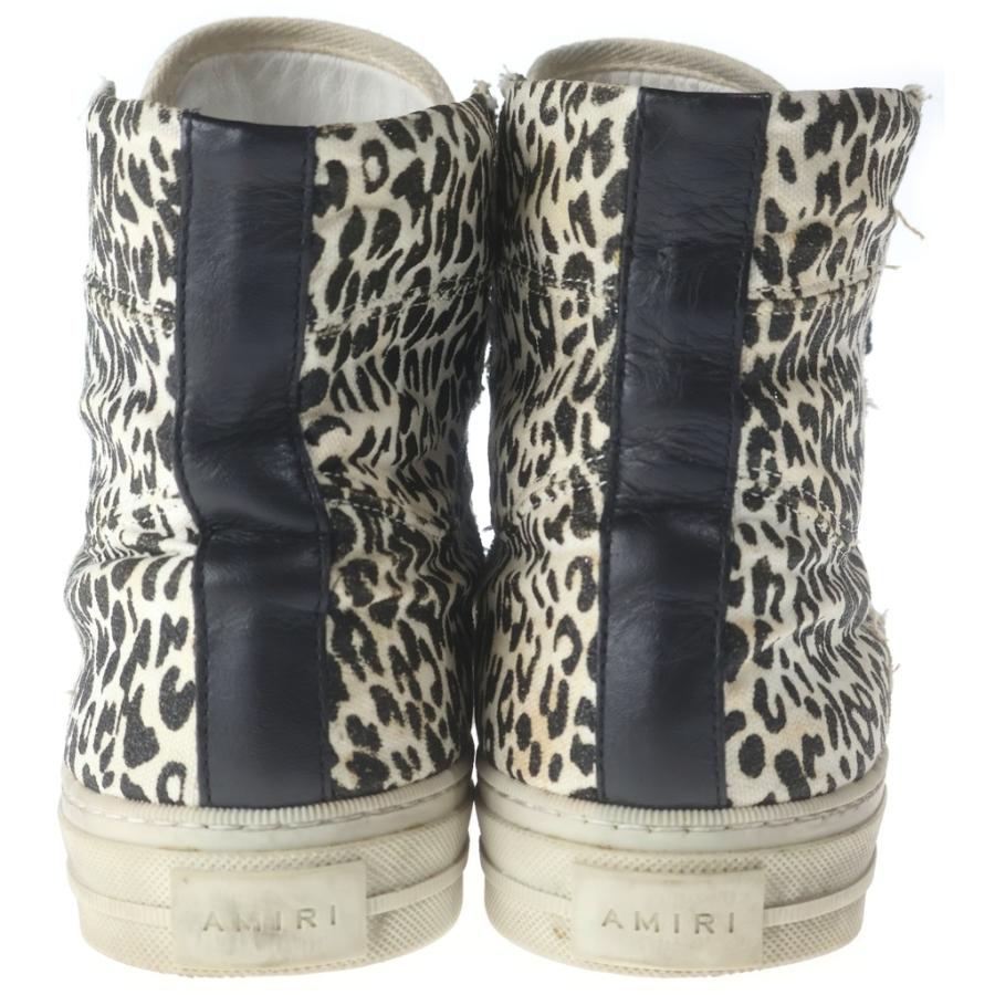 AMIRI（アミリ） ヒョウ柄 レザー切り替え ハイカットスニーカー 