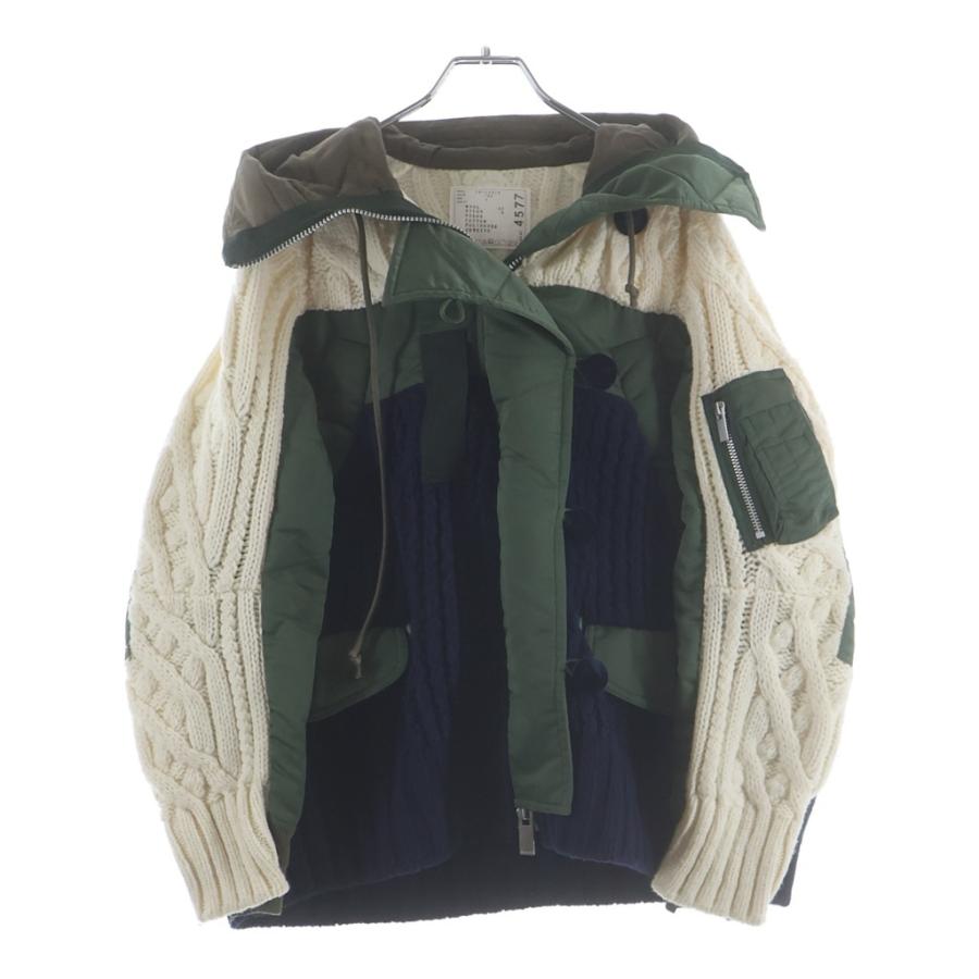sacai（サカイ） 19AW CABLE KNIT×MA-1 ドッキングニットブルゾン 