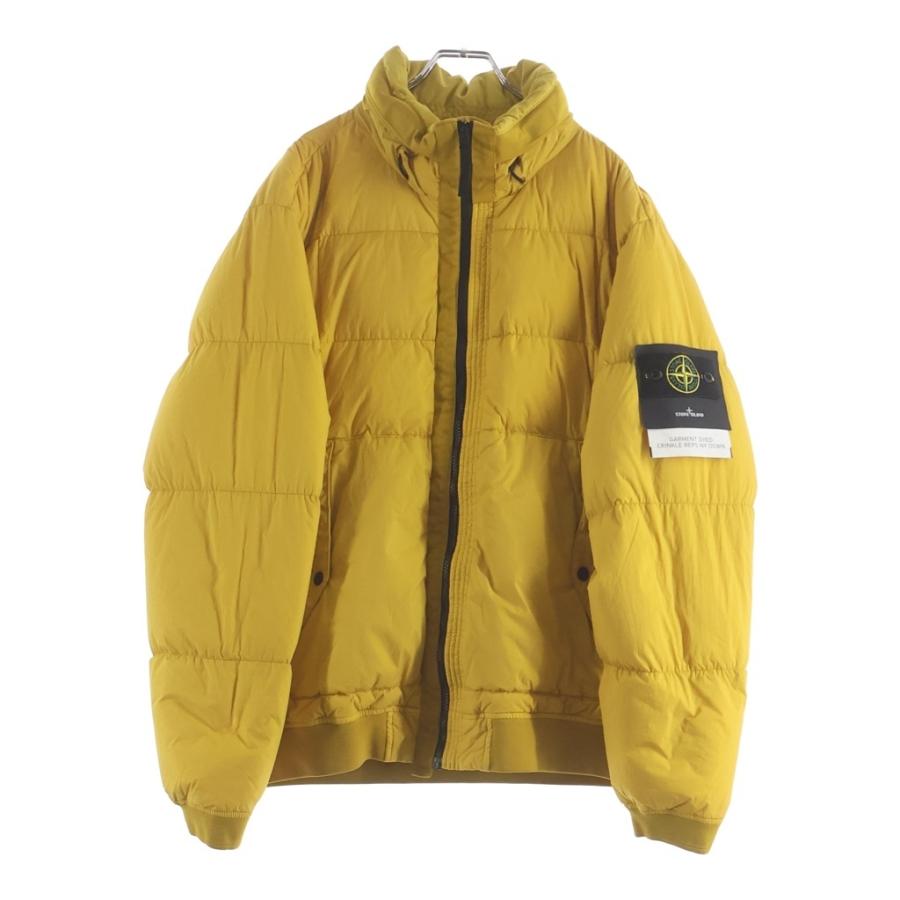 STONE  ストーンアイランド ロゴ ワッペン ジップアップ ダウン ジャケット イエロー 691540423 STONE ISLAND（ストーン アイランド） ロゴ ワッペン ジップアップ