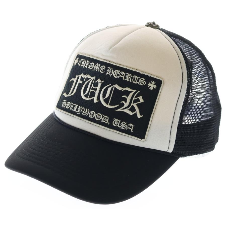 CHROME HEARTS クロムハーツ OLD TRUCKER CAP オールドトラッカーキャップ FUCKパッチクロスボール付メッシュ帽子 ブラック CHROME HEARTS（クロムハーツ） OLD TRUCKER CAP オールドトラッカー