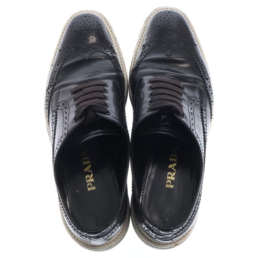 PRADA（プラダ） ウイングチップ シューズ レザー ブラック レディース