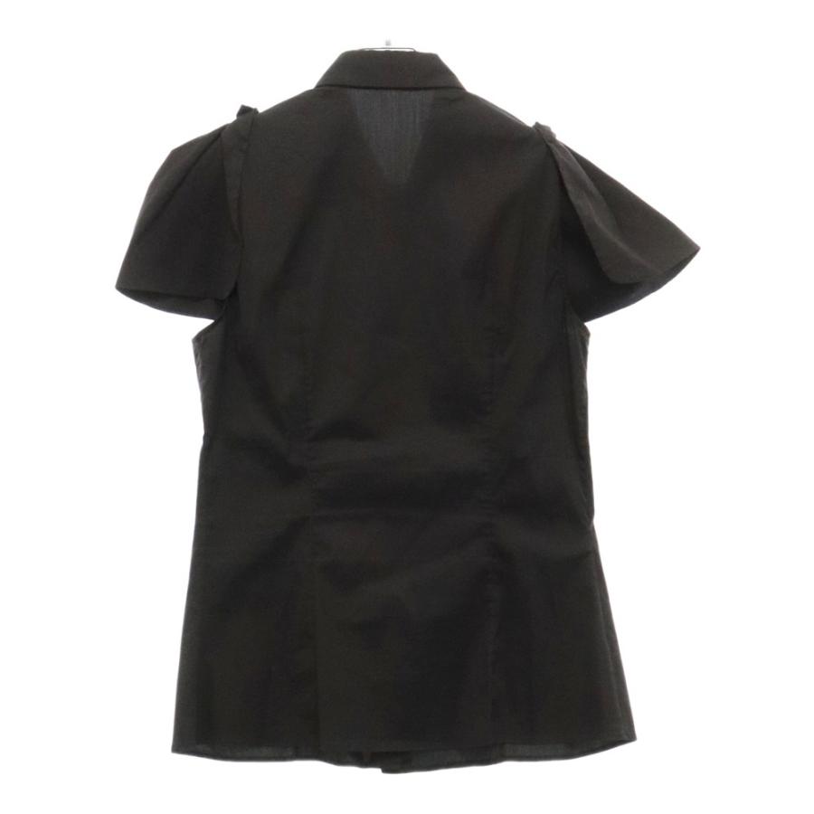 PRADA（プラダ） 半袖シャツ ブラウス ブラック コットン トップス #44 