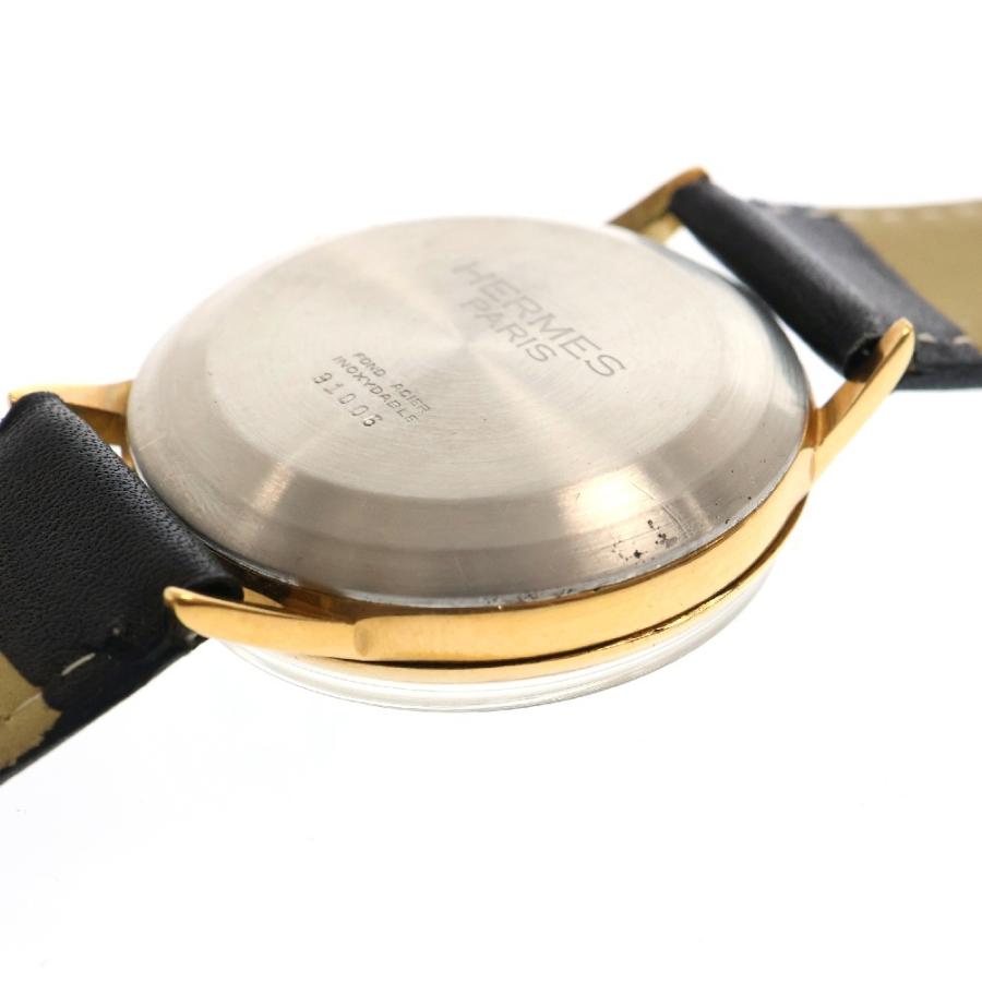 HERMES（エルメス） クロノグラフ ラウンド 腕時計 ブラック×シルバー