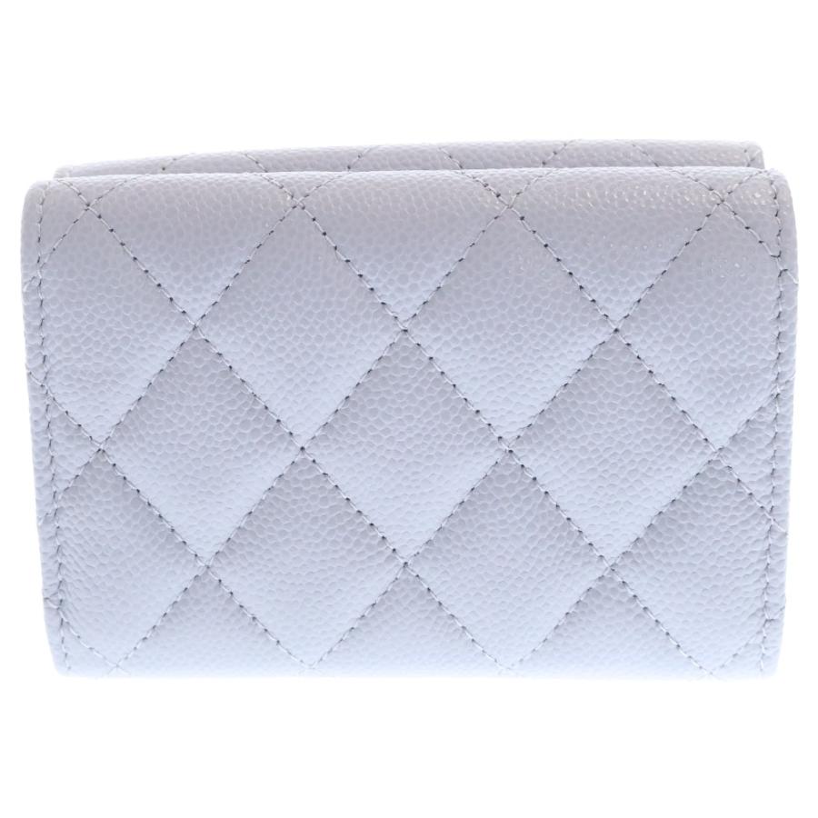CHANEL シャネル マトラッセ 三つ折り財布 グレー キャビア CHANEL シャネル マトラッセ 三つ折り財布 グレー キャビア