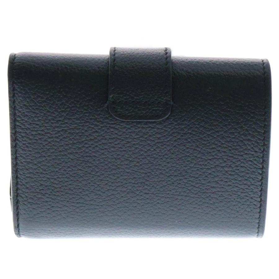 セリーヌストラップウォレットニノ黒レザー二つ折り財布