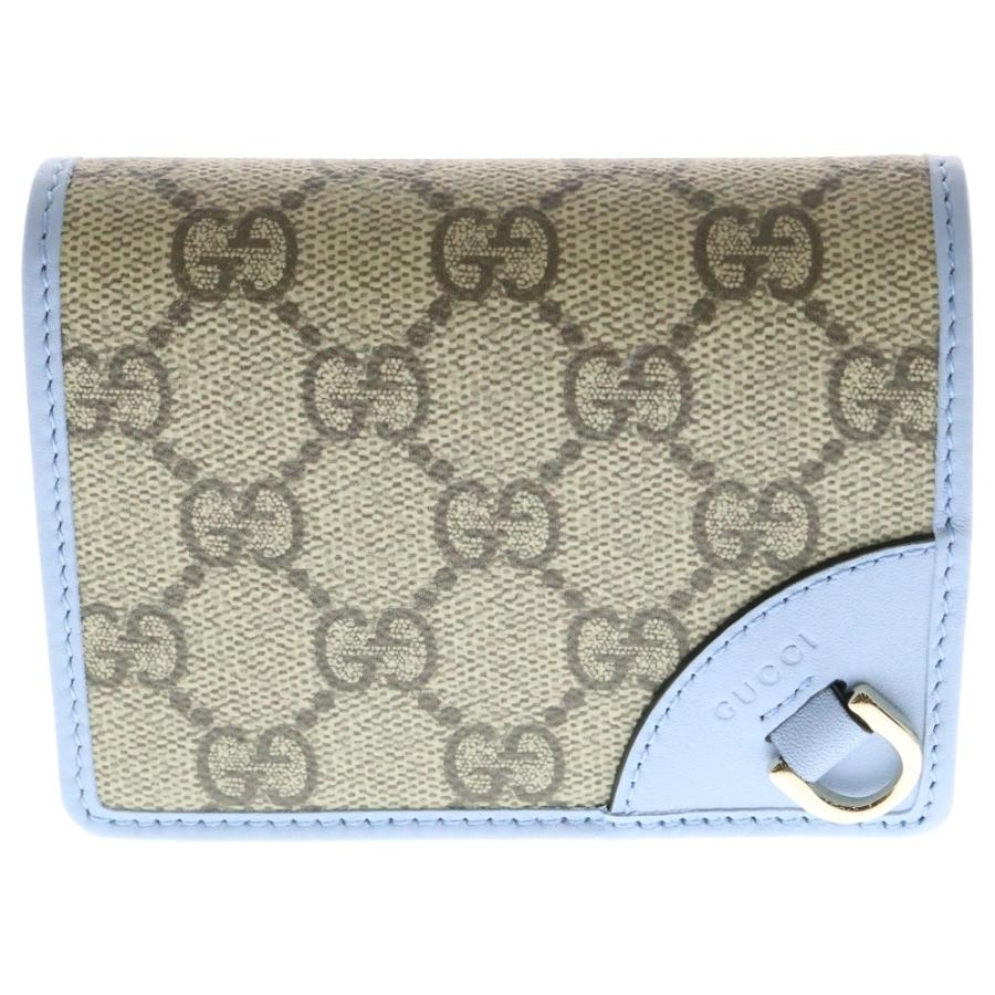 GUCCIGGエンブレム ミニウォレットブルー GG Emblem small wallet in blue and ivory denim | GUCCI® US