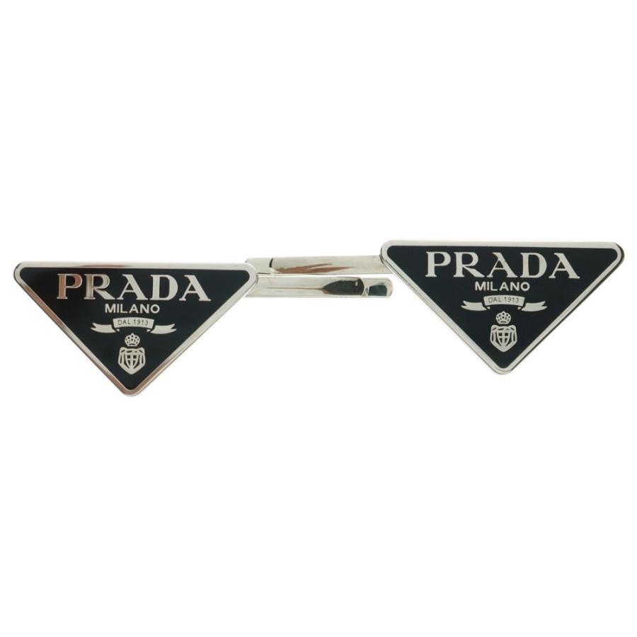 PRADA（プラダ） トライアングル ロゴ デザインヘアピン ヘアクリップ