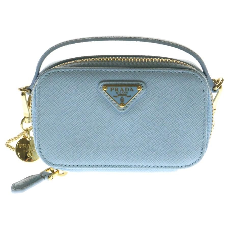 PRADA トライアングルプレートサフィアーノショルダーバッグ PRADA（プラダ） サフィアーノレザー トライアングルロゴプレート ミニ