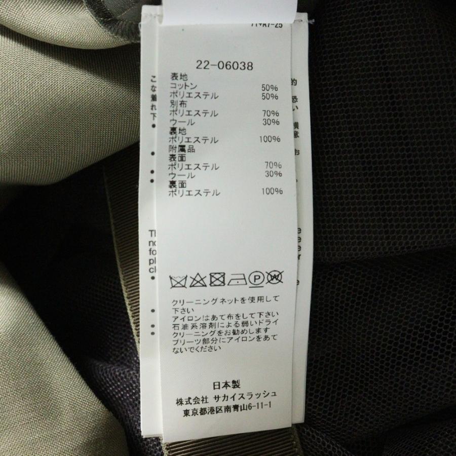 sacai（サカイ） 22AW プリーツ ドッキング 半袖 シャツ ワンピース