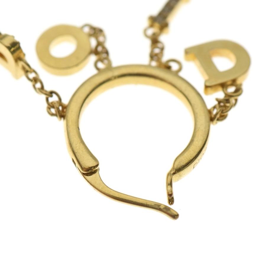 DIOR ディオール ラインストーン ロゴピアス フープ ゴールド : BRING