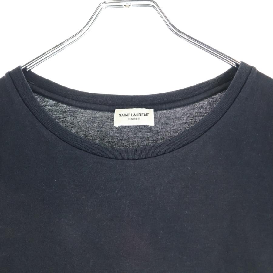 SAINT LAURENT PARIS サンローランパリ ロゴ 半袖Tシャツ ブラック #M