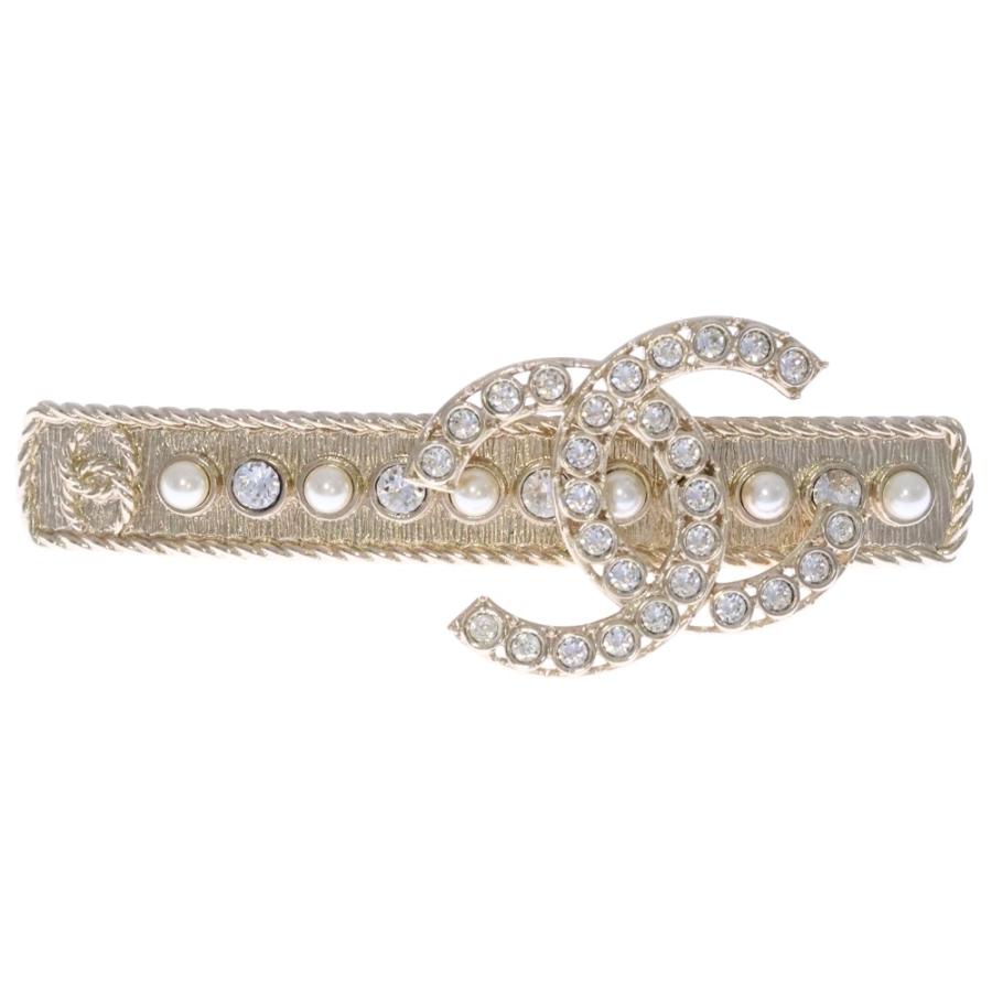 CHANEL（シャネル） バレッタ ココマーク ラインストーン×パール