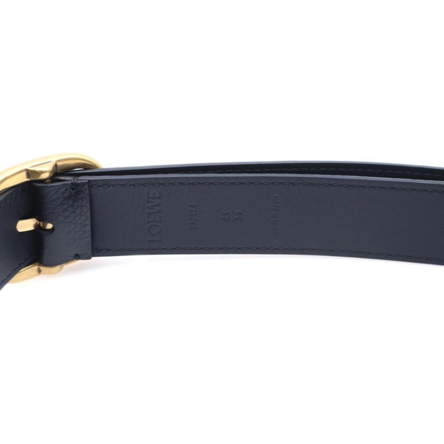 LOEWE（ロエベ） ベルト ブラック レザー 85/34 ゴールド金具 : BRING