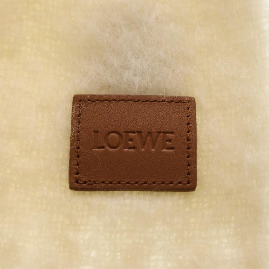 LOEWE ロエベ ロゴ アナグラム フリンジ マフラー モヘア ウール アイボリー FSA6SS1X05 LOEWE（ロエベ） ロゴ アナグラム フリンジ マフラー モヘア ウール