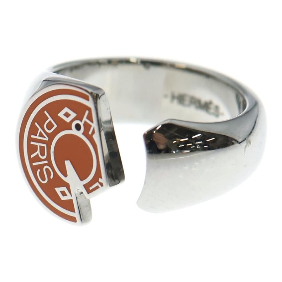 HERMES（エルメス） カルーゼル リング 指輪 シルバー×オレンジ #58