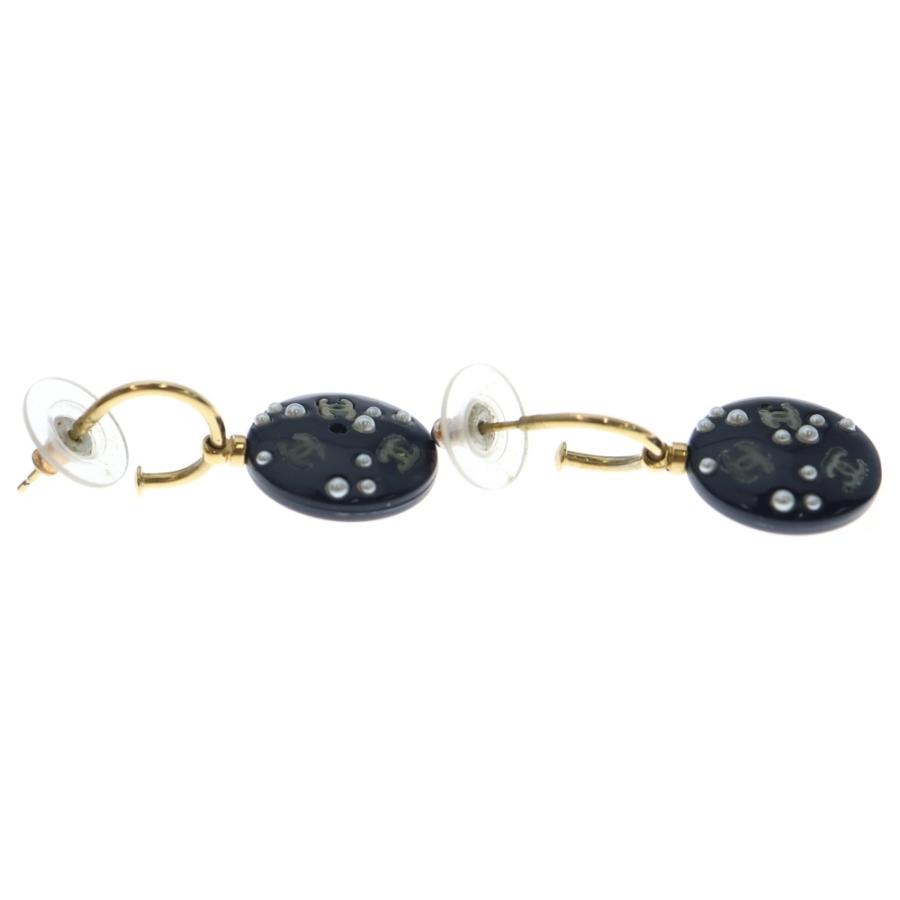 最終価格　CHANEL シャネル ココマーク パール フープピアス CHANEL（シャネル） フープピアス ココマーク フェイクパール ネイビー