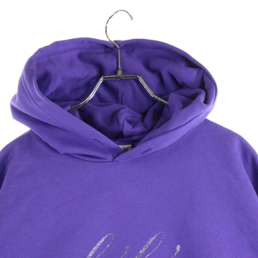 BALENCIAGA バレンシアガ ラインストーン プルオーバースウェットパーカー フーディー パープル 670946 BALENCIAGA（バレンシアガ） ラインストーン プルオーバースウェット