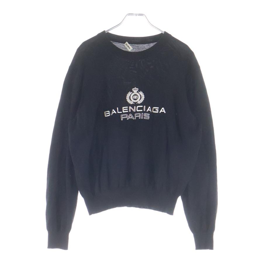 BALENCIAGA（バレンシアガ） エンブレム ロゴ刺繍 ウール クルーネック