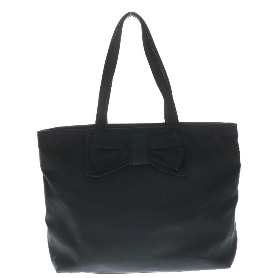 PRADA（プラダ） リボンモチーフ トートバッグ ハンドバッグ ブラック