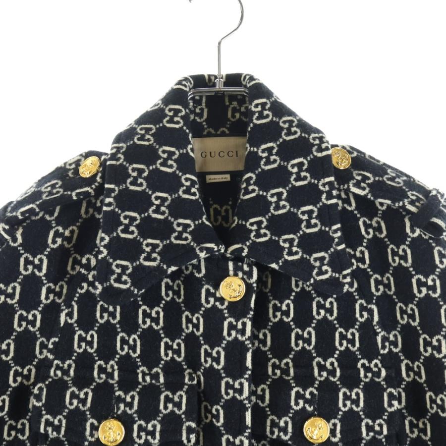 GUCCI（グッチ） GGジャガード フェルトウール ケープ コート