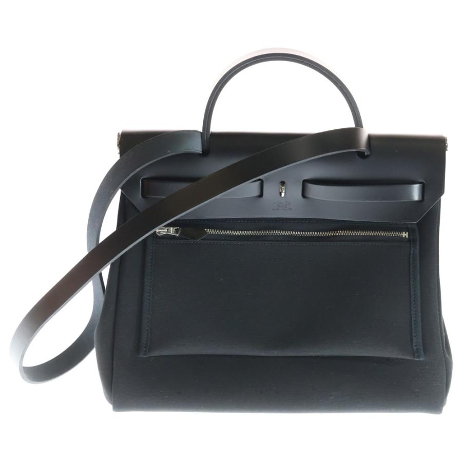 HERMES（エルメス） エールバッグジップ 31 ブラック キャンバス