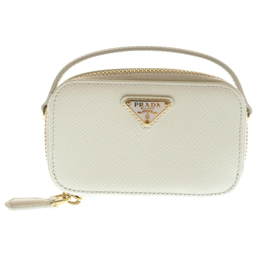 PRADA プラダ サフィアーノ ミニポーチ 2WAYバッグ チェーンバッグ ミニバッグ ショルダーバッグ ホワイト 1NR025 ゴールド金具 PRADA（プラダ） サフィアーノ ミニポーチ 2WAYバッグ チェーンバッグ