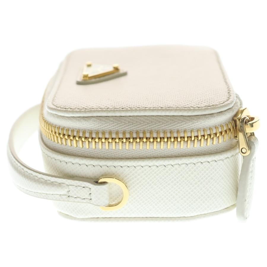 PRADA プラダ サフィアーノ ミニポーチ 2WAYバッグ チェーンバッグ ミニバッグ ショルダーバッグ ホワイト 1NR025 ゴールド金具 PRADA（プラダ） サフィアーノ ミニポーチ 2WAYバッグ チェーンバッグ