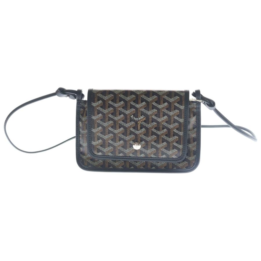 新品同様 ゴヤール プリュメ ポーチウォレット ショルダーバッグ ブラック GOYARD（ゴヤール） プリュメ ポーチウォレット ショルダーバッグ