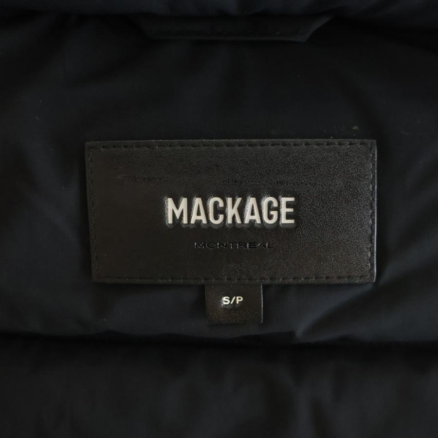 MACKAGE マッカージュ レザートリム ファーフーデッド ジップアップ ダウン ロングジャケット コート ブラック レディース 11332618-3Aの画像