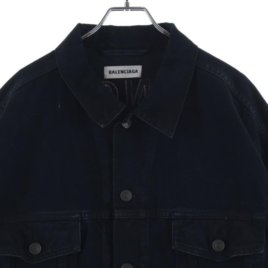 BALENCIAGA（バレンシアガ） バックロゴ デニムジャケット ブラック