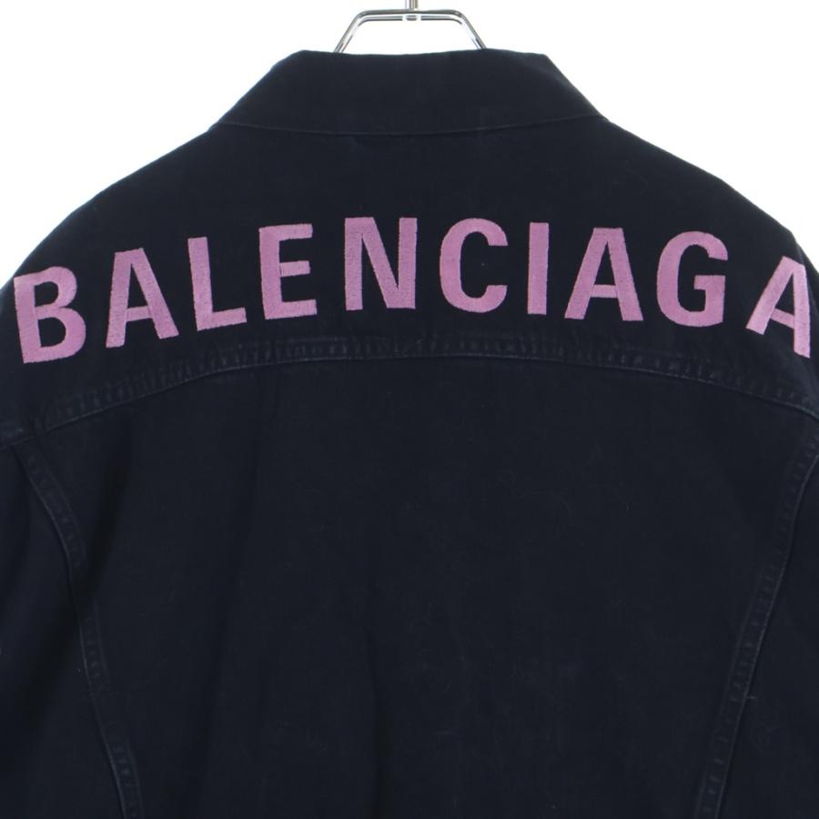 BALENCIAGA（バレンシアガ） バックロゴ デニムジャケット ブラック